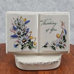 Royal Windsor Thinking Of You Planter Floral Cream & Gold Speckle Crackle Finish